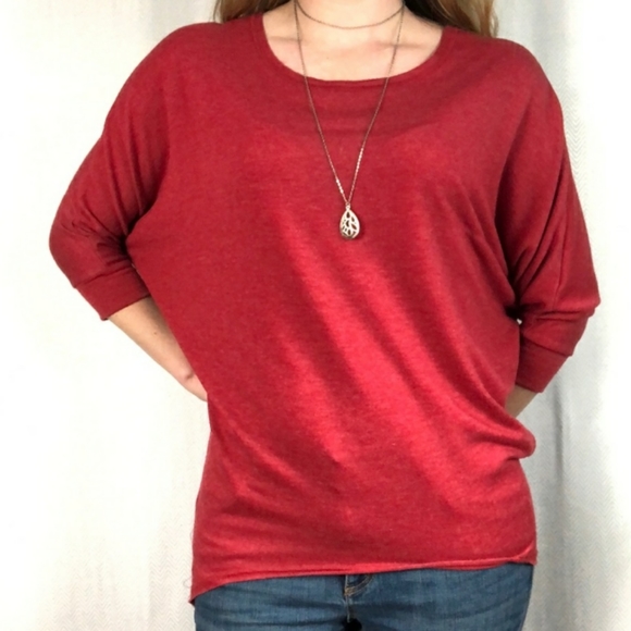🆕⭐Red dolman sleeve top ⭐ - Picture 1 of 4